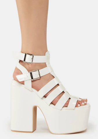 White Astridd Platform Heels