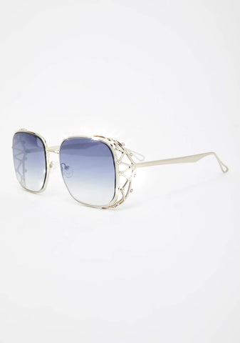 Platinum Ridin' Around Dipped Oversized Sunglasses