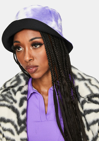 Lilac Back In The Groove Reversible Tie Dye Bucket Hat
