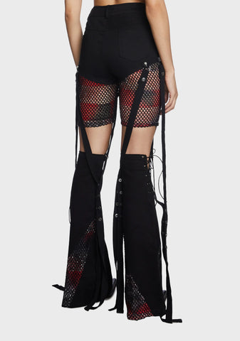 Irregular Flared Detachable Trousers