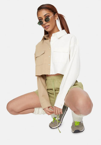 Split Pocket Shirt Jacket