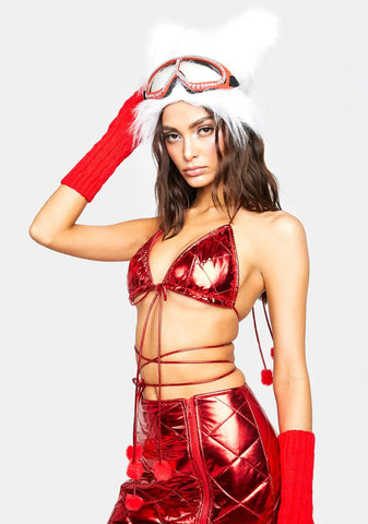 Berry Delighted Quilted Bra Top