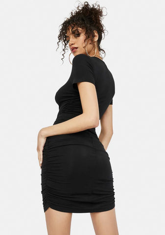 Ink Devoted To You Ruched Mini Dress