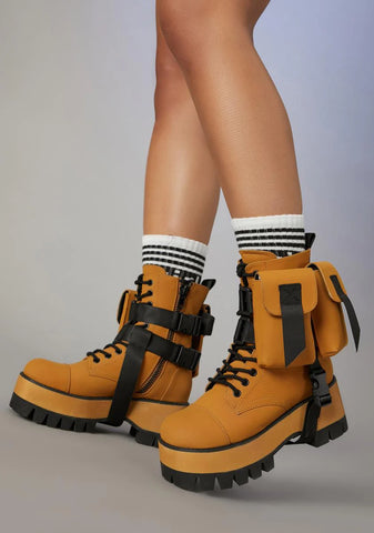 Ur Blocked Pocket Combat Boots