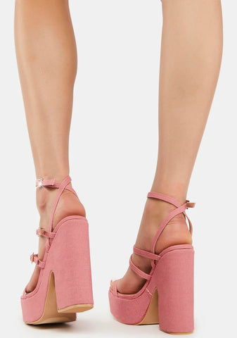 Pink Raine Platform Heels