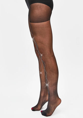 Looking Divine Rhinestone Tights