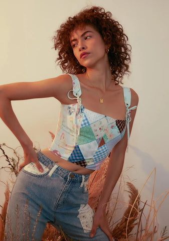 Stitched With Love Patchwork Crop Top