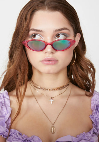Pink Ladies Cat Eye Sunglasses