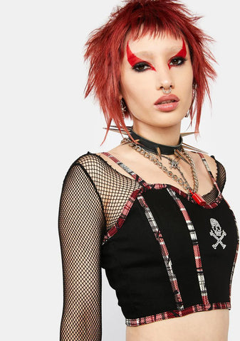 Lust Or Envy Plaid Corset Top