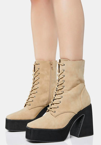 Natural Unfazed Babe Platform Boots
