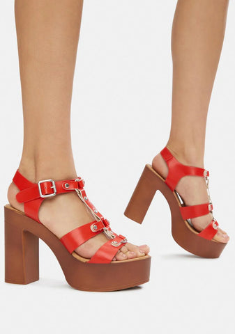 Fire Stand Ur Ground Buckle Platform Heels