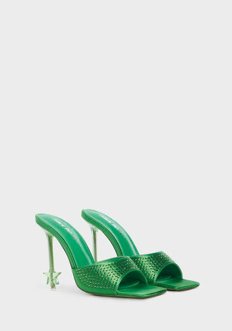 Green Nelly Peep Toe Heels