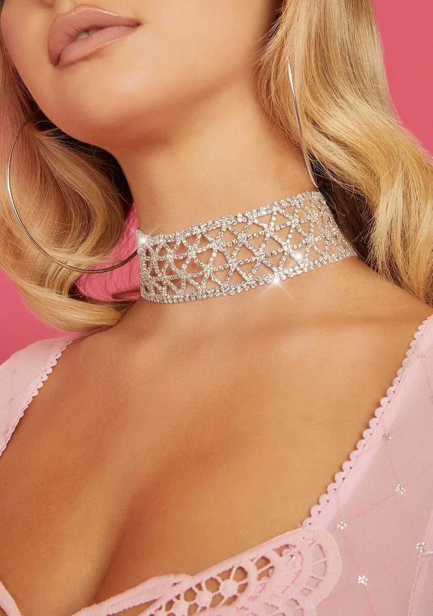 Fenced-In Friend Rhinestone Choker