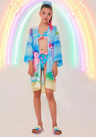 Aquatic Soul Chiffon Kimono