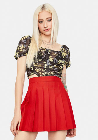 Scarlet Just Like Candy Pleated Skirt