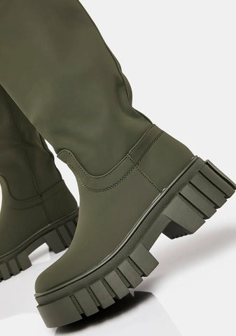 Olive You Never Know Combat Boots