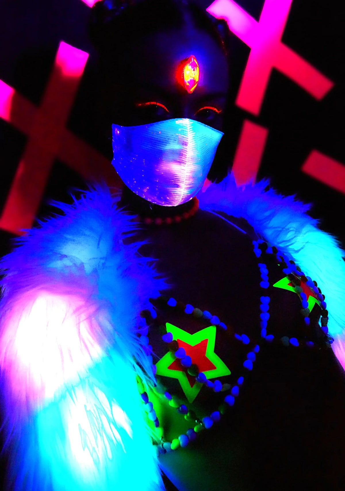 Playa Playerz Club Fiber Optic Mask