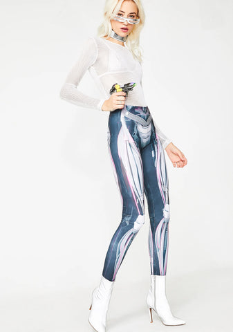 Magenta Mechanical Leggings