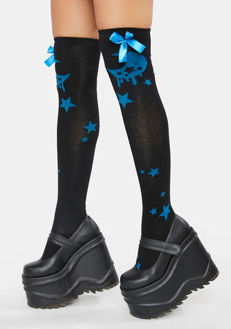 Wish Upon A Moon Thigh High Socks