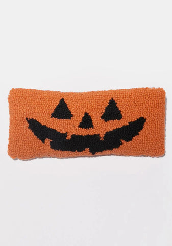 Jack-O-Lantern Hooked Pillow