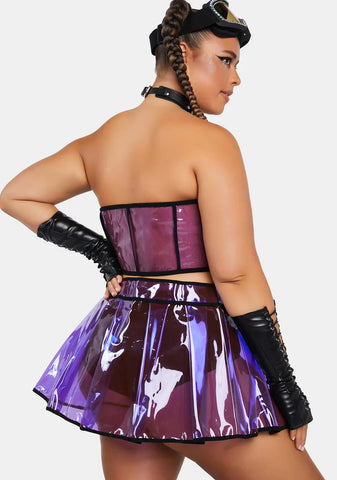 Plus Astro Vision Pleated Vinyl Skirt