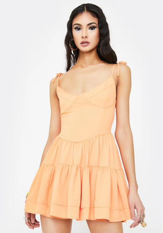 Orange Bijou Mini Dress