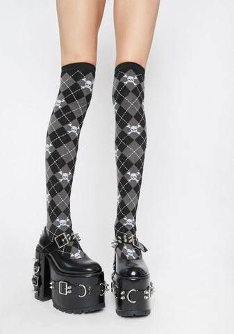 Uncharm School Argyle Thigh Highs