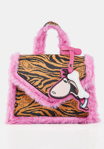x The Flintstones Faux Fur Handbag