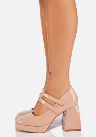 Latte You Show Off Block Heels