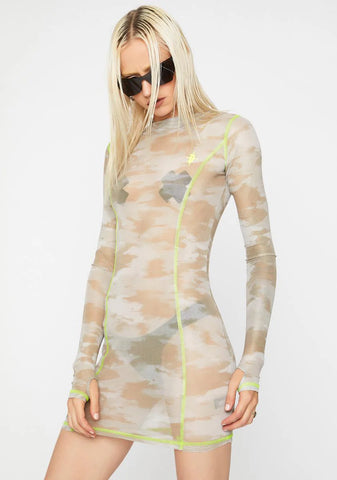 Reverb Desert Camo Mesh Dress