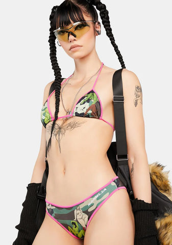Pink Self Love Camo Bikini Set