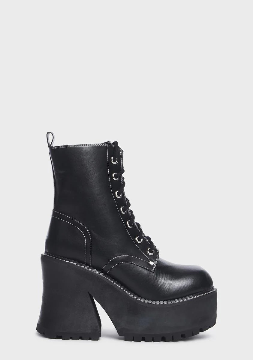 Wide Fit Dark Animal Behavior Platform Boots