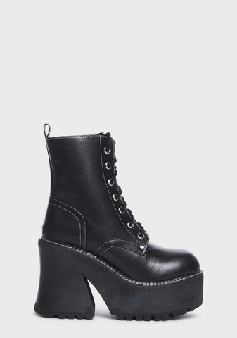 Wide Fit Dark Animal Behavior Platform Boots