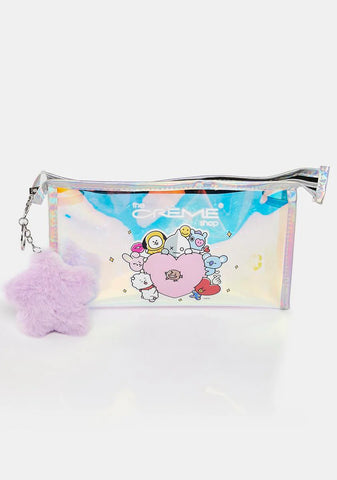 BT21 Holographic Travel Pouch W/ Plushie Star