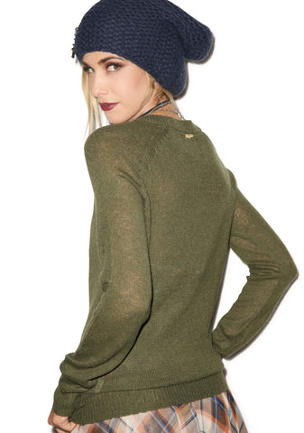 Bulldog Party Sweater - Dark Green
