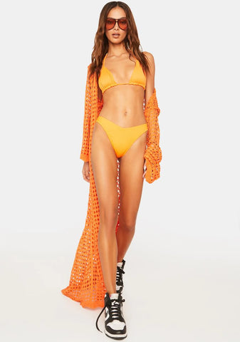 Papaya Enzo Plisse Bikini Bottoms