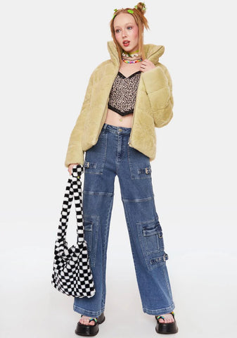 Melon Marina Faux Fur Puffer Jacket