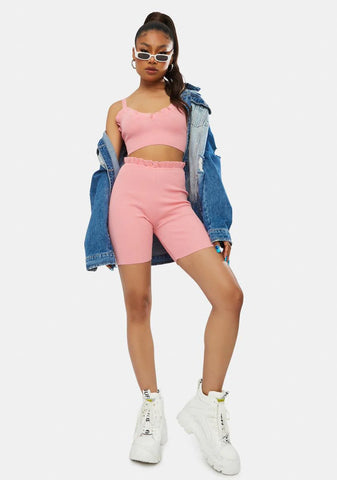 Babe Make You Miss Me Biker Shorts Set