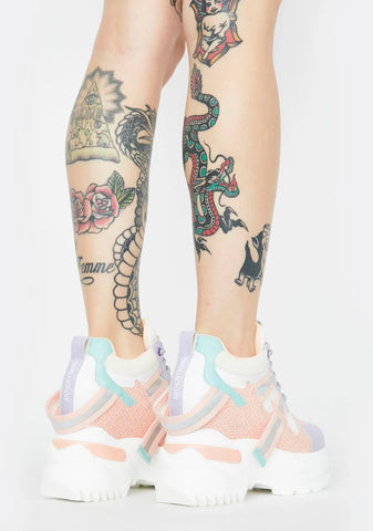 Pastel Rainbow Oval Platform Sneakers