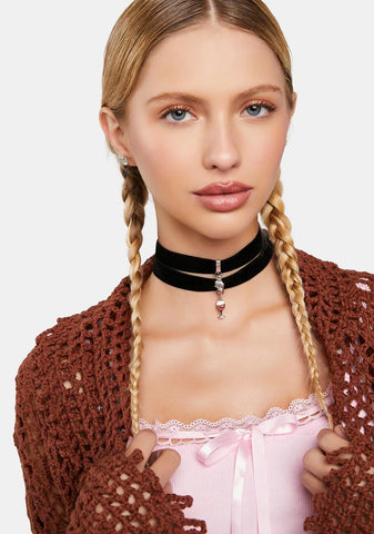 Perfect Pairing Velvet Choker Set