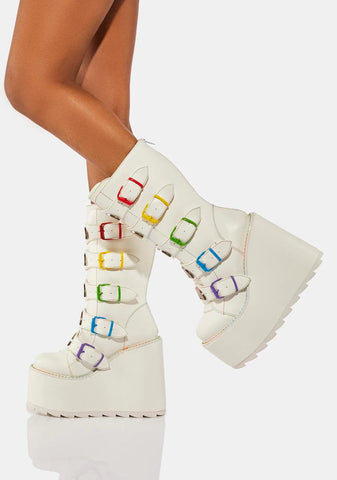 White Dune Rainbow Boots