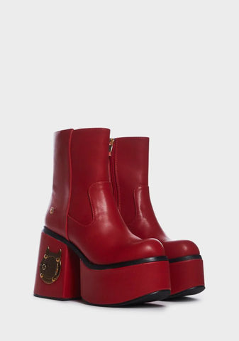Wine Loves To Belong Platform Boots