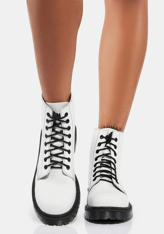 Adara Vegan Leather Chunky Boots