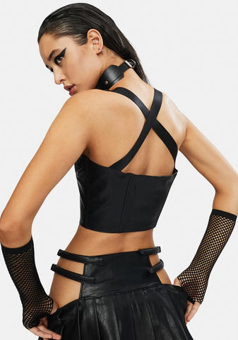 Night Craze Vegan Leather Bustier
