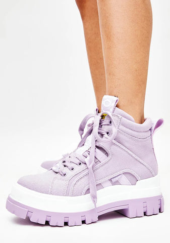 Purple Aspha NC Mid Lace Up Sneakers
