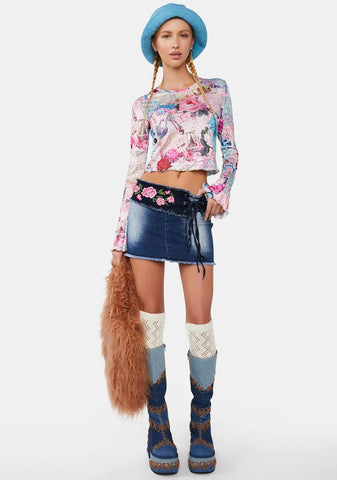 Cobblestone Strolls Mini Skirt