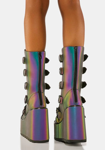 Reflective Dune Alien Buckle Boots