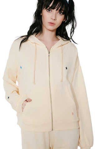 Starlet Embroidery Zip Hoodie