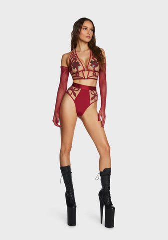 Red Medusa High Waisted Panties