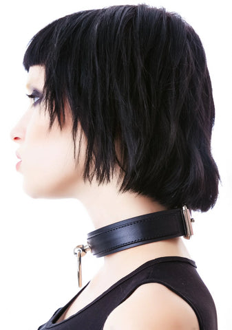 Saddle Stud O Ring Choker - White